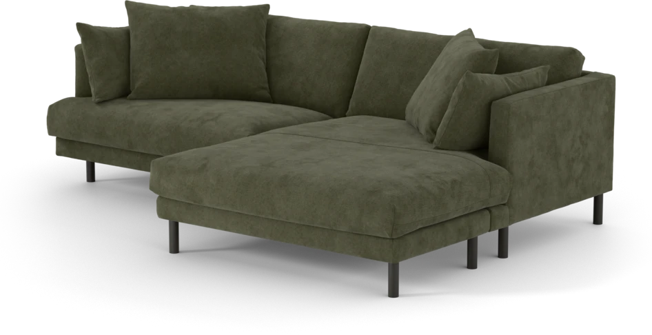 Harper - 4-sits med schäslong XL höger - Grön
