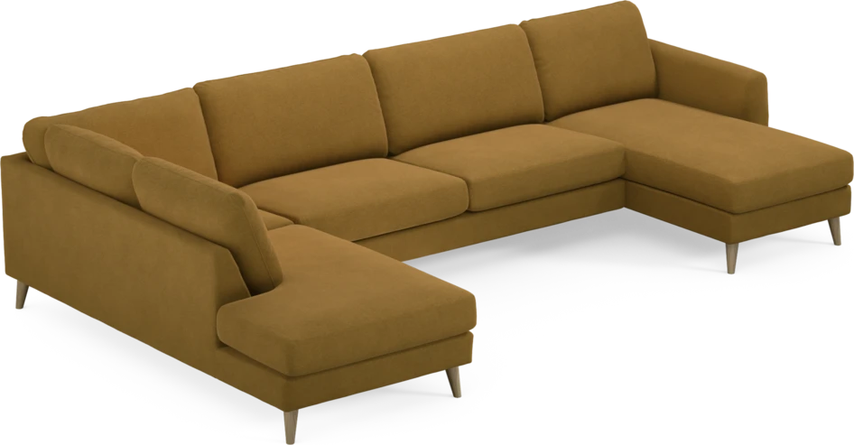 Bridge - 3-sits soffa med divan vänster och schäslong höger - Gul