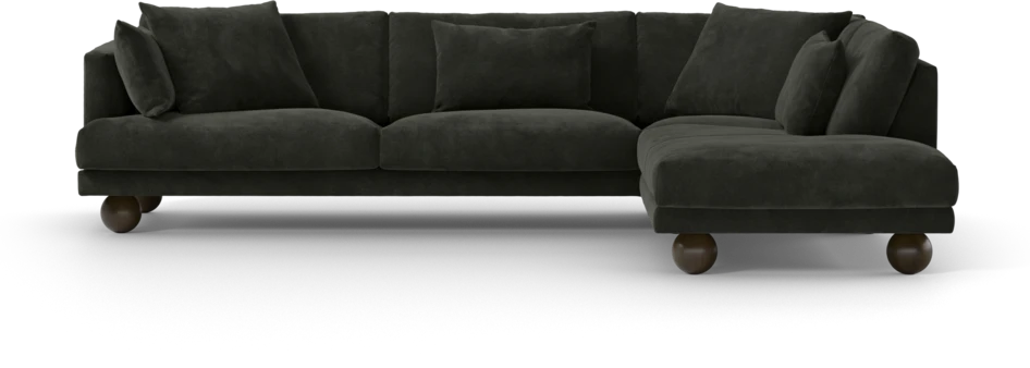 Harper - 3-sits soffa med divan höger - Svart