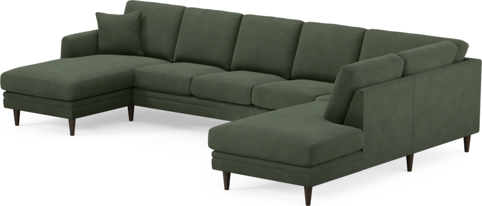 Eden - 3-sits soffa med schäslong vänster och divan höger - Grön