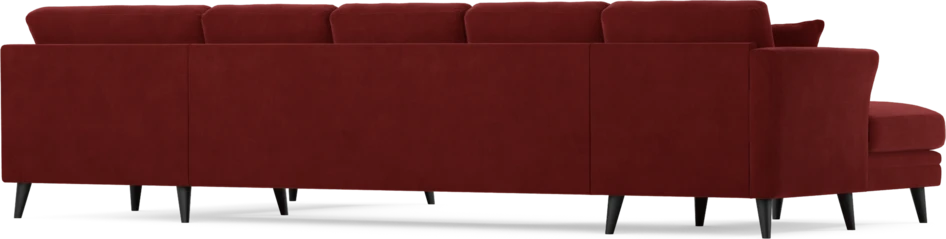 Eden - 3-sits soffa med schäslong vänster och divan höger - Röd