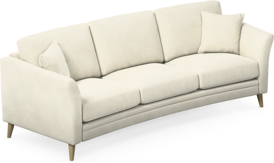Eden - 3-sits soffa svängd - Vit
