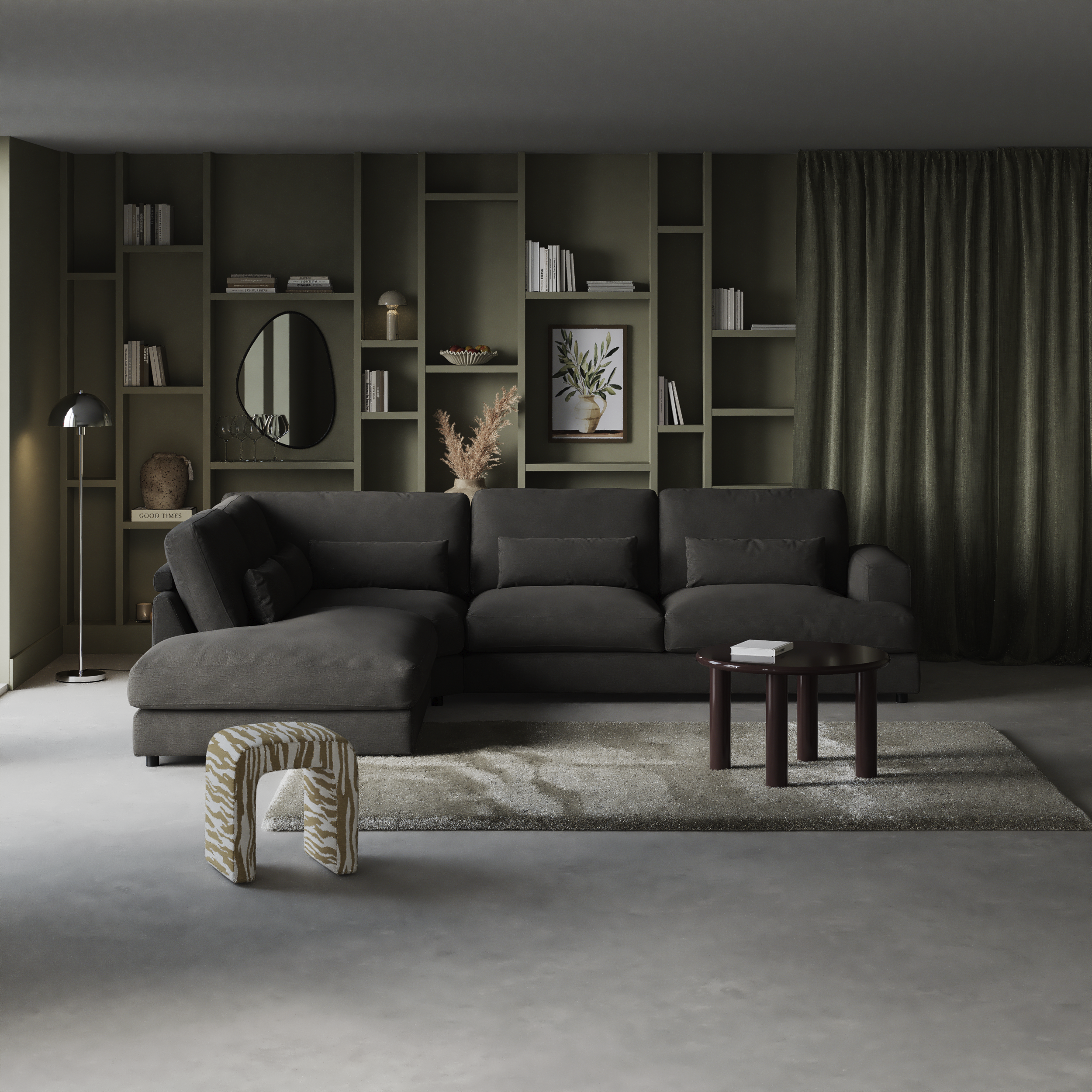 Noma, 3-sits soffa med divan vänster