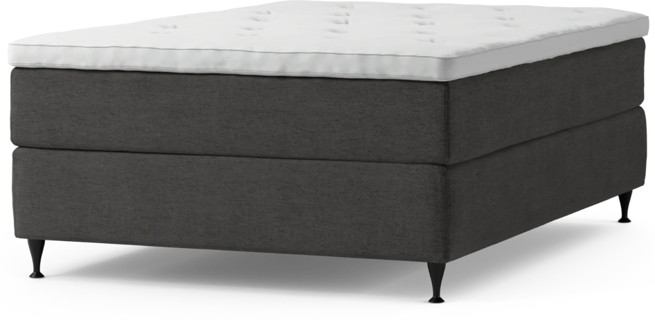 Delux Dream - Kontinentalsäng, enkelsäng 140 cm med bäddmadrass och sängben - Grå