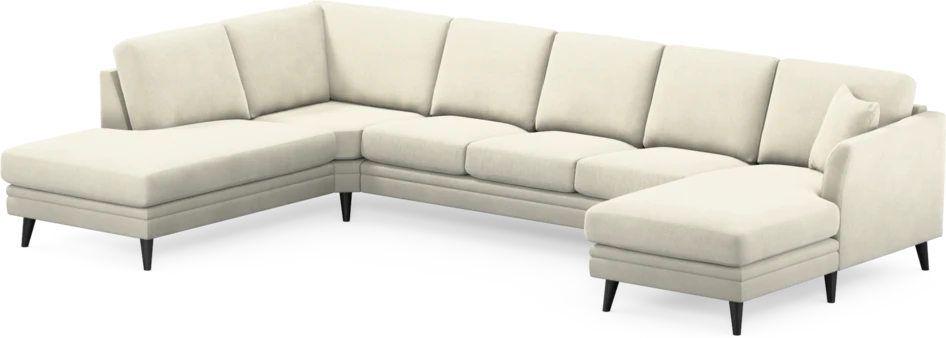 Eden - 3-sits soffa med divan vänster och schäslong höger - Vit