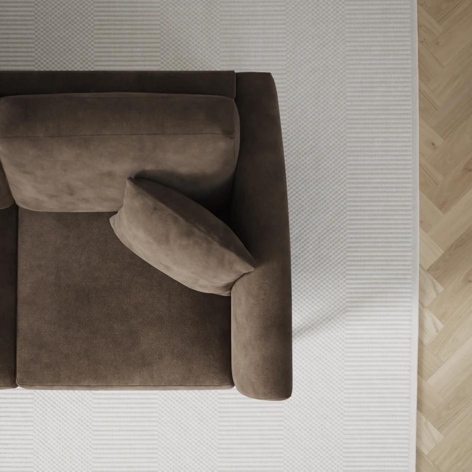 Eden - 3-sits soffa svängd - Brun