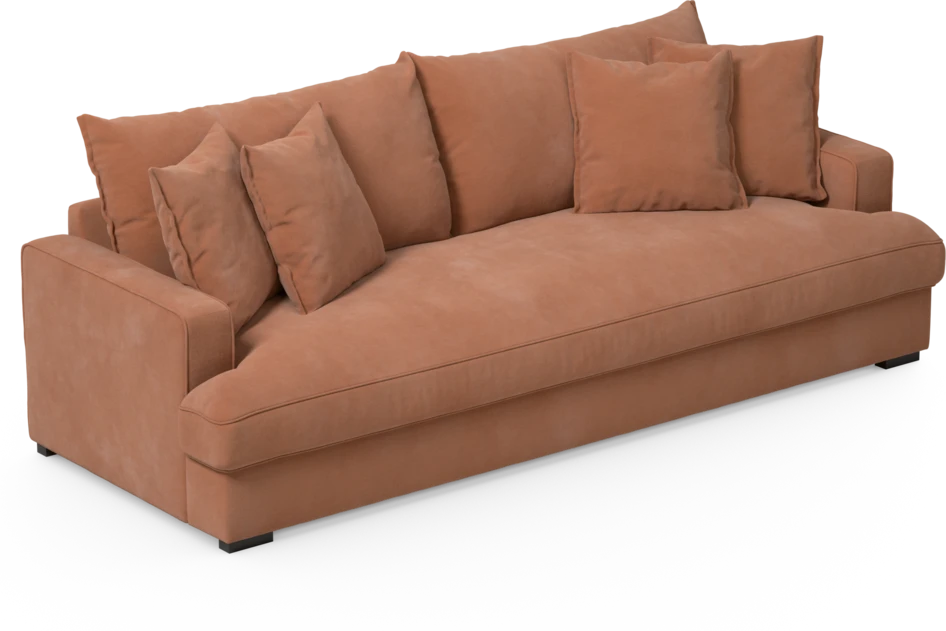 Mila - 4-sits soffa, hel dyna - Orange