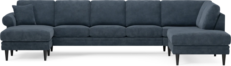 Eden - 3-sits soffa med schäslong vänster och divan höger - Blå