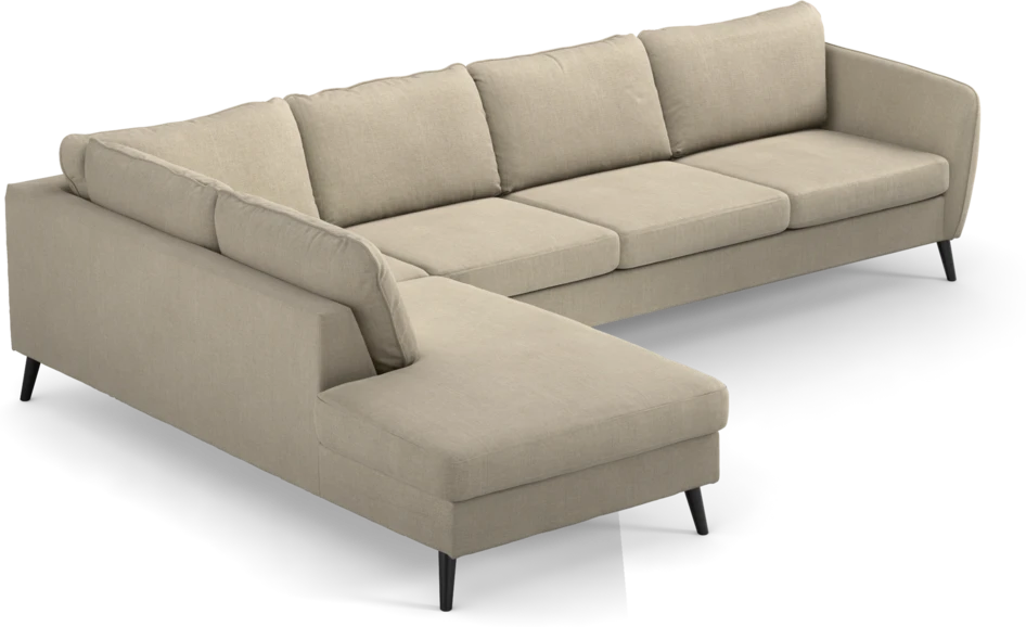 County - 3-sits soffa med divan vänster - Beige