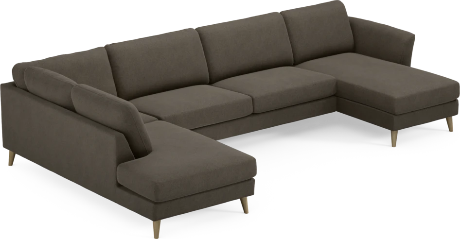 Bridge - 3-sits soffa med divan vänster och schäslong höger - Brun