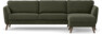 Bridge - 3-sits soffa med schäslong höger - Grön