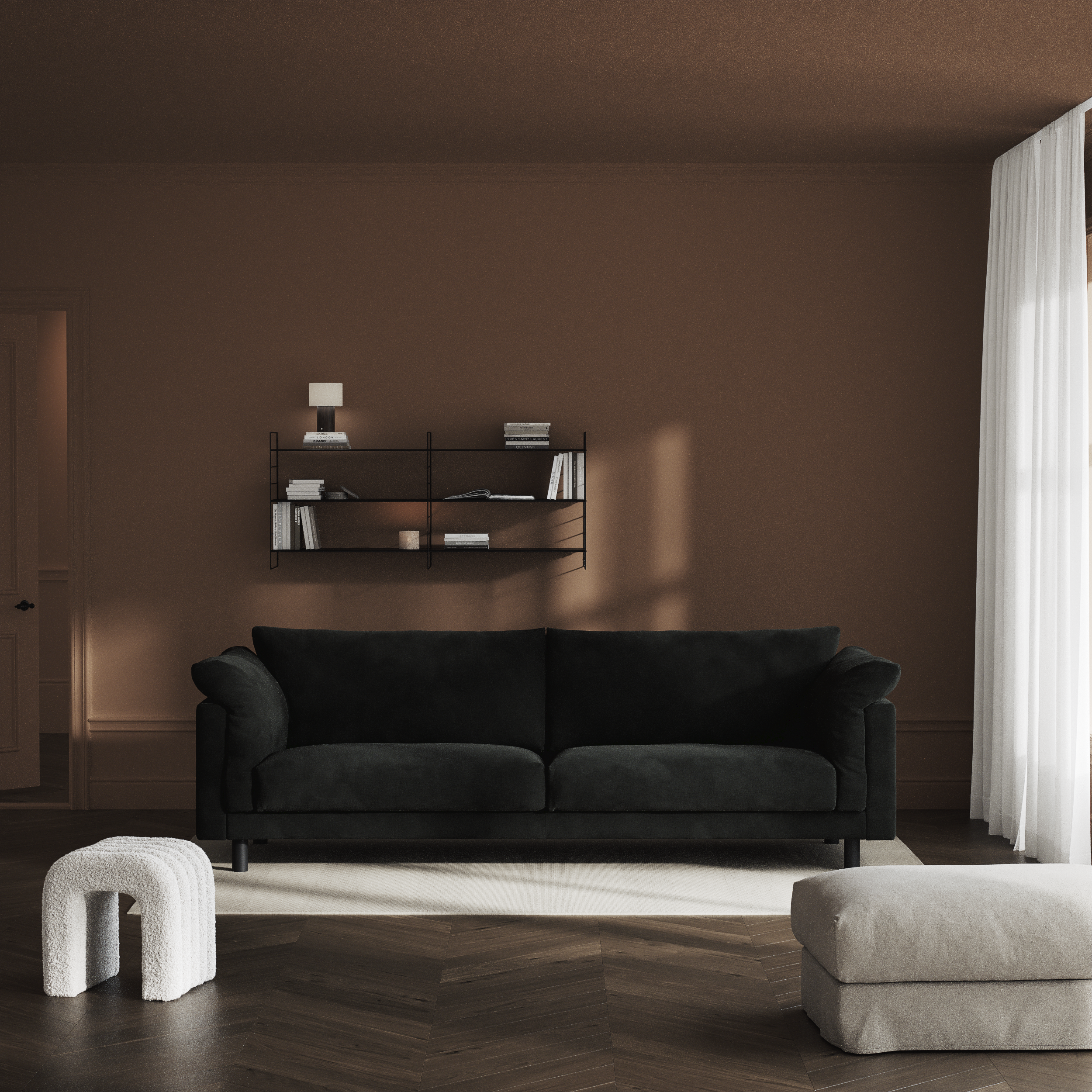 Cherrie - 4-sits soffa, fast klädsel - inspiration