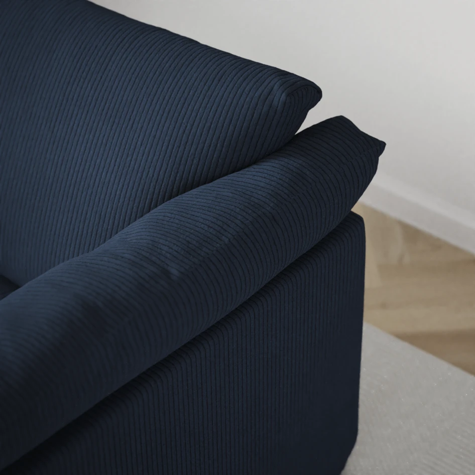 Cherrie Klädsel - Klädsel till 3-sits soffa med divan höger - Blå