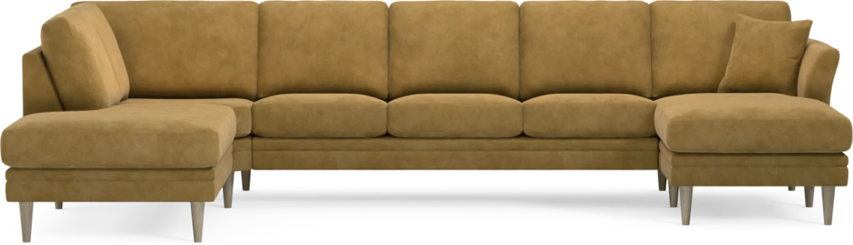 Eden - 3-sits soffa med divan vänster och schäslong höger - Gul