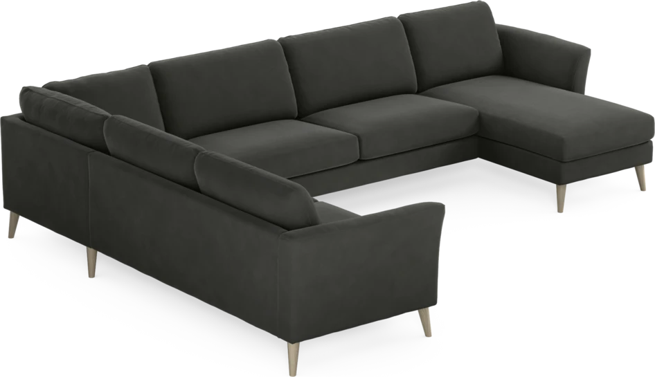 Bridge - Hörnsoffa, 2+3-sits med schäslong höger - Grå