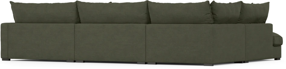 Rossi - 4-sits soffa med divan vänster - Grön