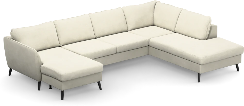 County - 3-sits soffa med schäslong vänster och divan höger - Vit