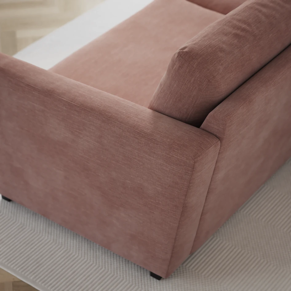 Friday - 2,5-sits soffa med divan höger - Rosa