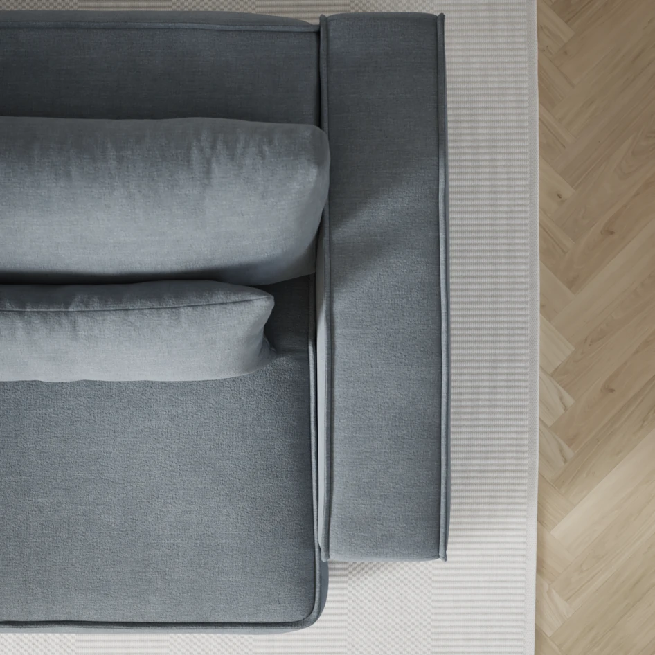 Ide - Bäddsoffa 3-sits med schäslong vänster - Blå