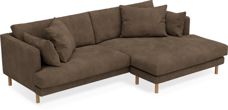 Harper - 4-sits med schäslong XL höger - Brun