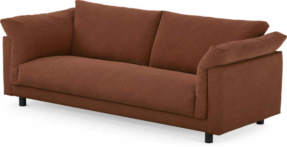 Cherrie - 3-sits soffa, hel dyna, fast klädsel - Orange