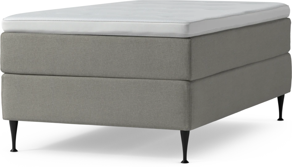 Delux Exclusive - Kontinentalsäng, enkelsäng 120 cm med bäddmadrass och sängben - Grå
