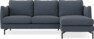 Madison Lux - 2-sits soffa med schäslong höger - Blå