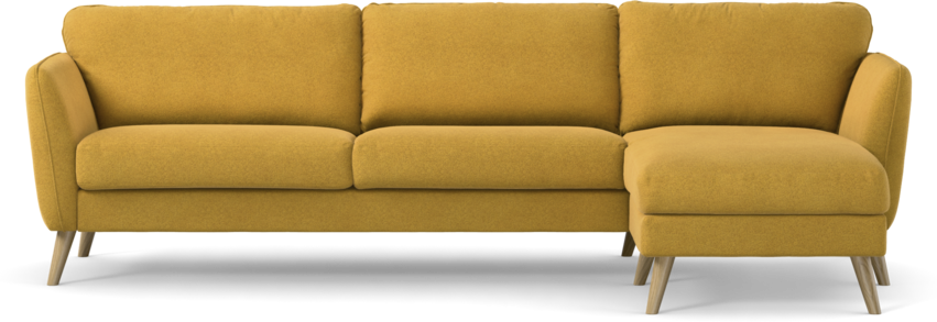 Bridge - 3-sits soffa med schäslong höger - Gul