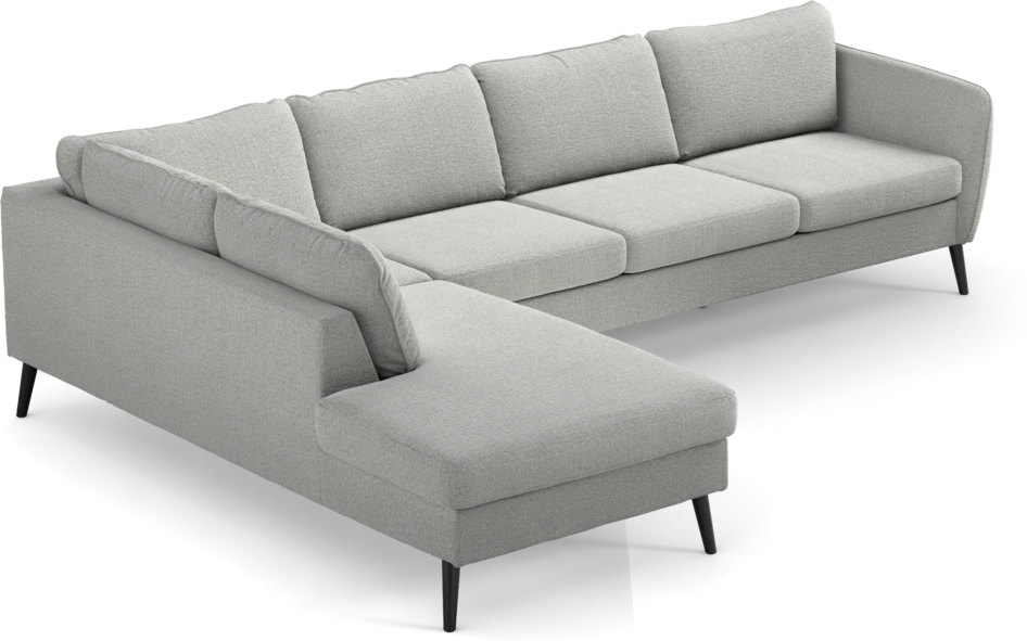 County - 3-sits soffa med divan vänster - Grå