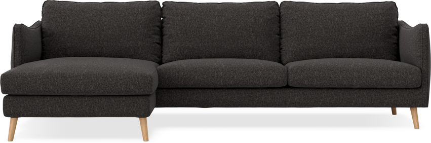 Madison - 3-sits soffa med schäslong vänster - Svart