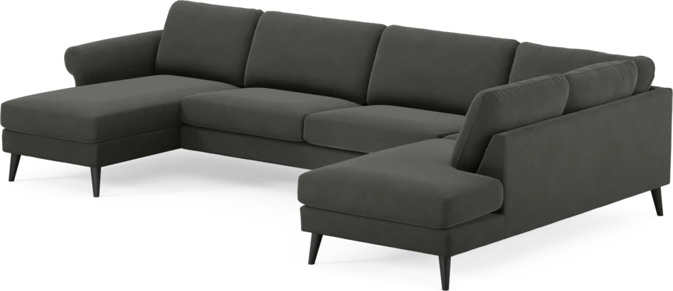 Bridge - 3-sits soffa med schäslong vänster och divan höger - Grå