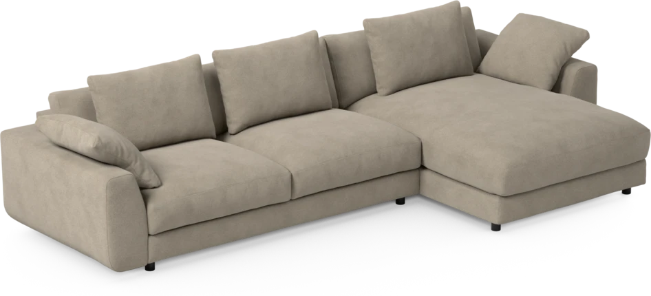 Amie - 3-sits med schäslong höger - Beige