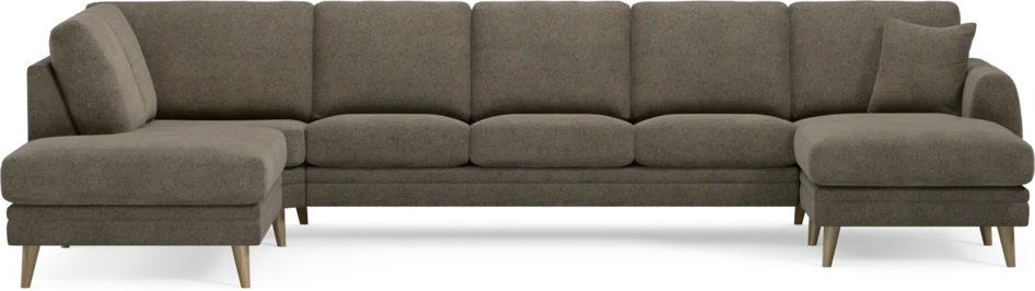 Eden - 3-sits soffa med divan vänster och schäslong höger - Brun
