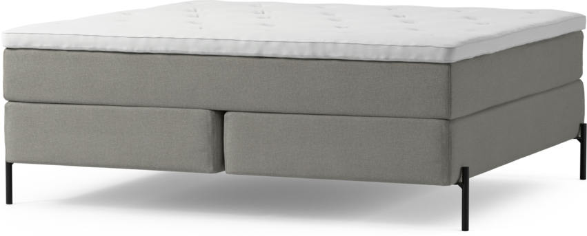 Delux Dream - Kontinentalsäng, dubbelsäng med bäddmadrass och sängben - Grå