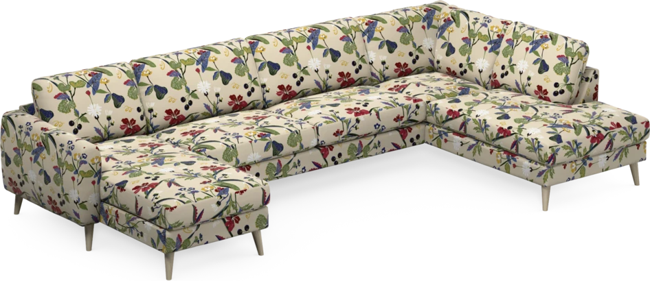 Bridge - 3-sits soffa med schäslong vänster och divan höger - Flerfärgad