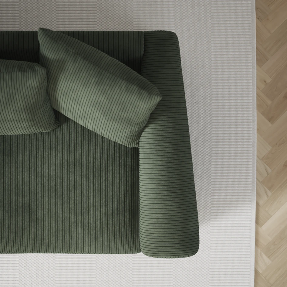 Town - 3-sits soffa med schäslong vänster - Grön