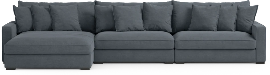 Rossi - 4-sits soffa med schäslong XL vänster - Blå