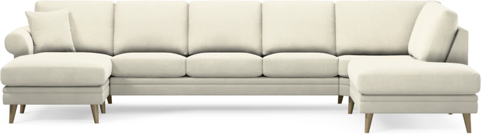 Eden - 3-sits soffa med schäslong vänster och divan höger - Vit