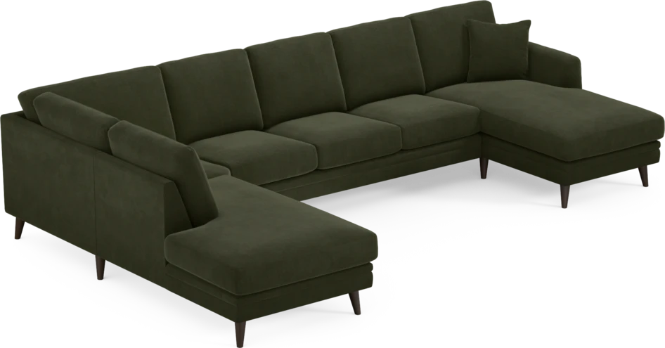 Eden - 3-sits soffa med divan vänster och schäslong höger - Grön