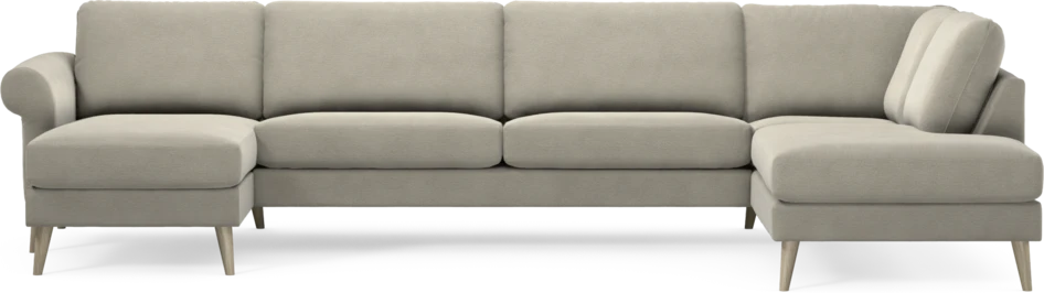 Bridge - 3-sits soffa med schäslong vänster och divan höger - Brun