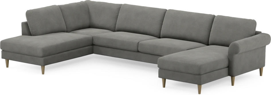 Bridge - 3-sits soffa med divan vänster och schäslong höger - Grå