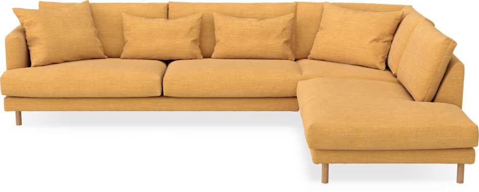 Harper - 3-sits soffa med divan höger - Gul