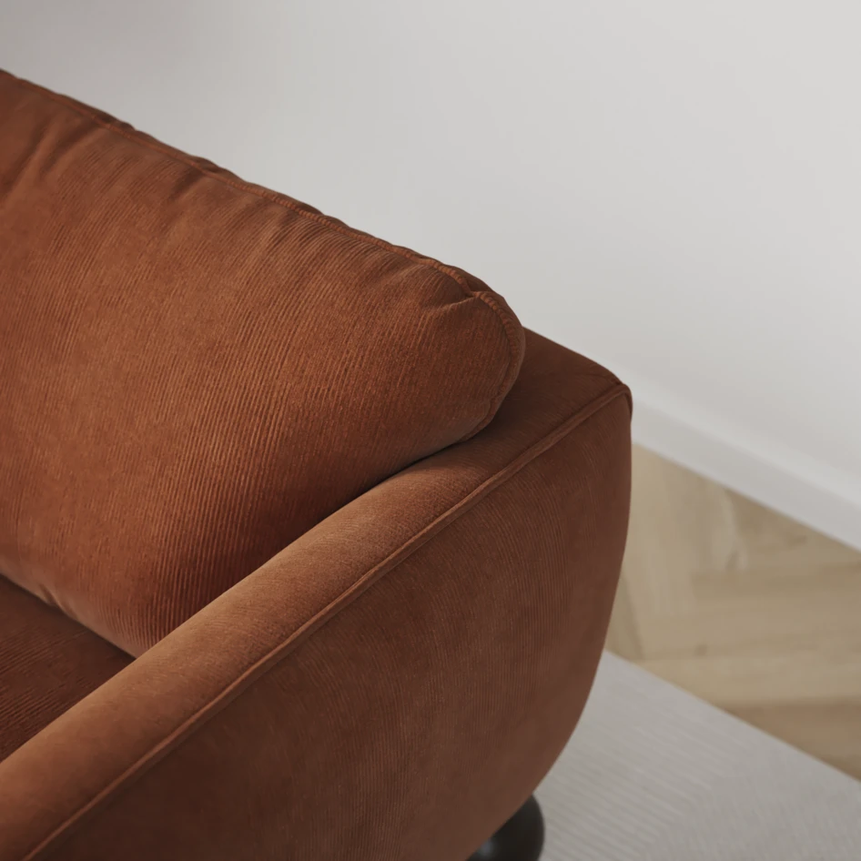Madison - 2-sits soffa med divan vänster och schäslong höger - Orange