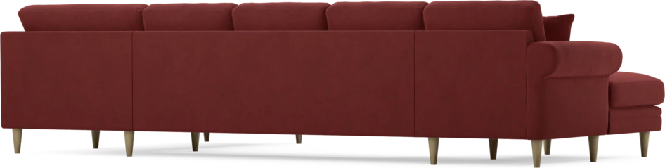 Eden - 3-sits soffa med schäslong vänster och divan höger - Röd