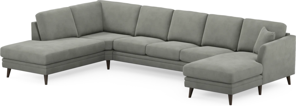 Eden - 3-sits soffa med divan vänster och schäslong höger - Grå
