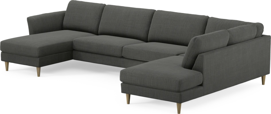 Bridge - 3-sits soffa med schäslong vänster och divan höger - Grå