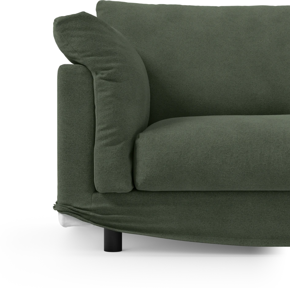 Cherrie Klädsel - Klädsel till 2,5-sits soffa, hel dyna - Grön