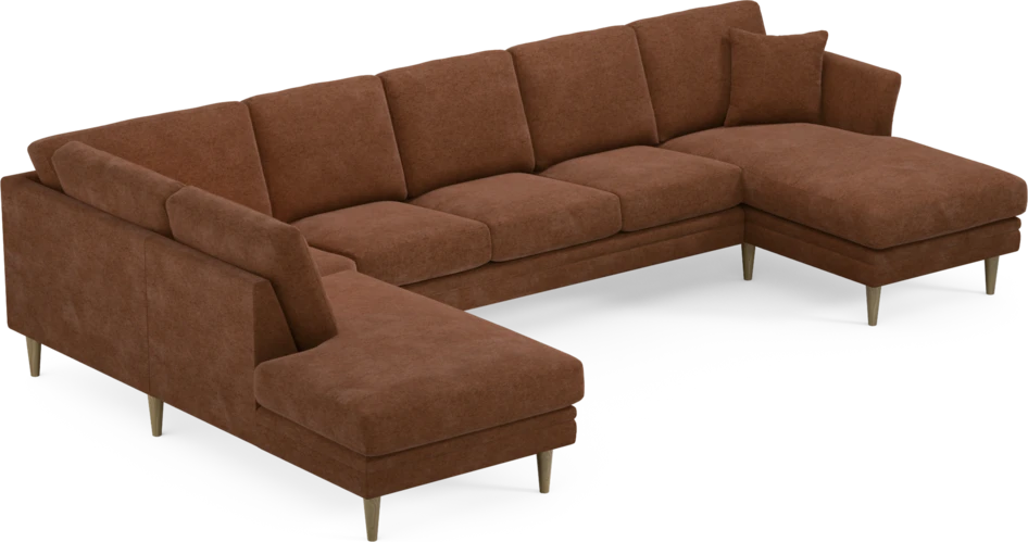 Eden - 3-sits soffa med divan vänster och schäslong höger - Orange