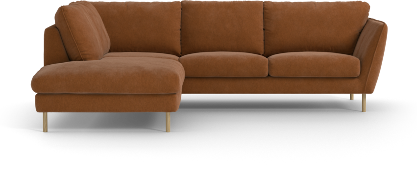 Madison Lux - 2-sits soffa med divan vänster - Orange