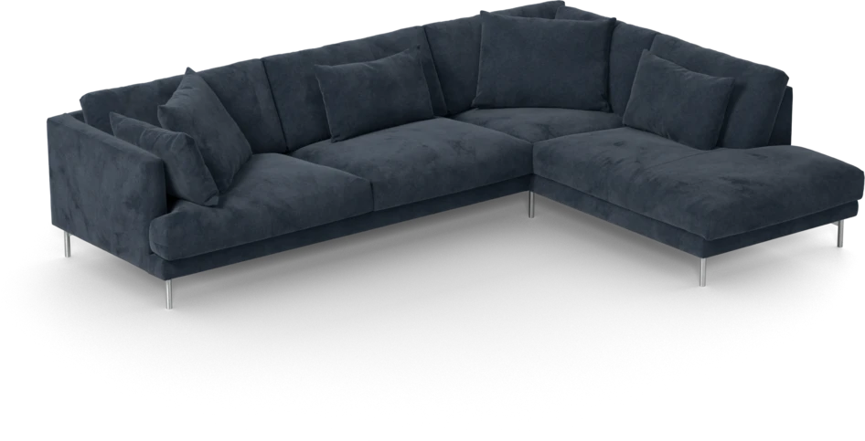 Harper - 3-sits soffa med divan höger - Blå